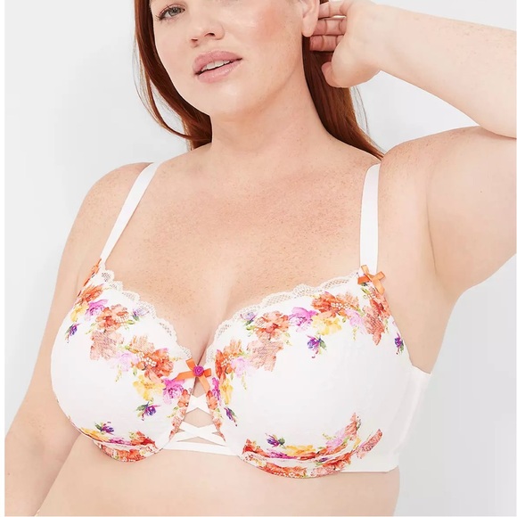 Cacique Digital Print Lace Boost Balconette Bra 42C - Picture 4 of 5